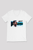 Alesso Beyaz Unisex V Yaka Tişört