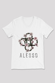 Alesso Beyaz Unisex V Yaka Tişört T-Shirt