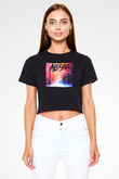 Alesso Siyah  Crop Top Tişört