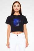 Alesso Siyah Crop Top Tişört