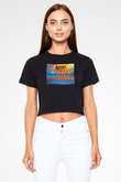 Alesso Siyah  Crop Top Tişört