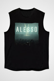 Alesso Siyah Unisex Kolsuz Tişört