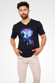 Alesso Siyah Unisex V Yaka Tişört