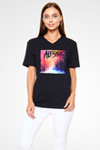 Alesso Siyah Unisex V Yaka Tişört