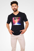 Alesso Siyah Unisex V Yaka Tişört