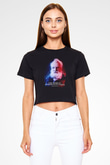 Alexander Graham Bell Alıntı Renkli Baskılı Crop Top Kadın Tİşört - Tshirt