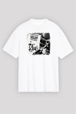 Alice Cooper Baskılı Unisex Beyaz Oversize Tişört