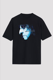 Alice Cooper Baskılı Unisex Siyah Oversize Tişört