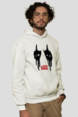 Alice Cooper Beyaz Unisex Kapşonlu Sweatshirt