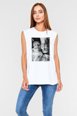Alice Cooper Beyaz Unisex Kolsuz Tişört