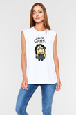 Alice Cooper Beyaz Unisex Kolsuz Tişört