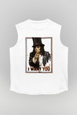 Alice Cooper Beyaz Unisex Kolsuz Tişört