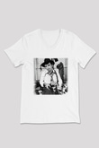 Alice Cooper Beyaz Unisex V Yaka Tişört