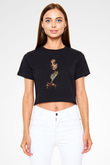 Alice Cooper Siyah  Crop Top Tişört