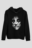 Alice Cooper Siyah Unisex Kapüşonlu Sweatshirt