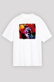 Alice in Chains Baskılı Unisex Beyaz Oversize Tişört