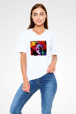 Alice in Chains Baskılı Unisex Beyaz V Yaka Tişört