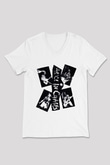 Alice in Chains Beyaz Unisex V Yaka Tişört T-Shirt