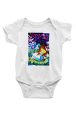 Alice in Wonderland Baskılı Beyaz Unisex Bebek Body - Zıbın