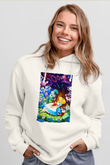 Alice in Wonderland Beyaz Unisex Hoodie