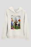 Alice in Wonderland Beyaz Unisex Hoodie