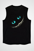 Alice in Wonderland Siyah Unisex Kolsuz Tişört