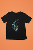 Alien Baskılı Siyah Unisex Çocuk Tişört