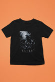 Alien Baskılı Siyah Unisex Çocuk Tişört