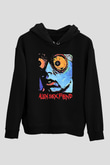 Alien Sex Fiend Baskılı Unisex Siyah Kapüşonlu Sweatshirt