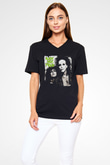 Alien Sex Fiend Baskılı Unisex Siyah V Yaka Tişört - Tshirt