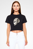 Alien Siyah Crop Top Tişört