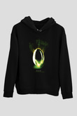 Alien Siyah Unisex Hoodie