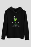 Alien Siyah Unisex Hoodie