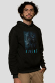 Alien Siyah Unisex Hoodie