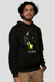Alien Siyah Unisex Hoodie