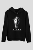 Alien Siyah Unisex Hoodie