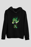 Alien Siyah Unisex Kapşonlu Sweatshirt