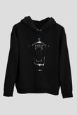 Alien Siyah Unisex Kapşonlu Sweatshirt
