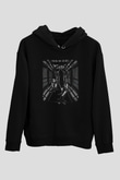 Alien Siyah Unisex Kapşonlu Sweatshirt