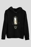 Alien Siyah Unisex Kapşonlu Sweatshirt