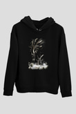 Alien Siyah Unisex Kapşonlu Sweatshirt