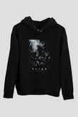 Alien Siyah Unisex Kapşonlu Sweatshirt
