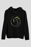 Alien Siyah Unisex Kapşonlu Sweatshirt