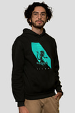 Alien Siyah Unisex Kapüşonlu Sweatshirt