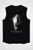 Alien Siyah Unisex Kolsuz Tişört