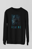 Alien Siyah Unisex Sweatshirt