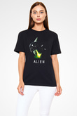 Alien Siyah Unisex Tişört T-Shirt