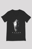 Alien Siyah Unisex V Yaka Tişört