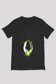 Alien Siyah Unisex  V Yaka Tişört