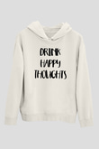 Alkol Beyaz Unisex Hoodie